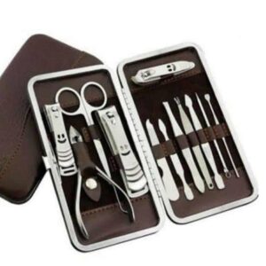 12 Parça Paslanmaz Çelik Kompakt ve Taşınabilir Manikür Makası Tırnak Makası
