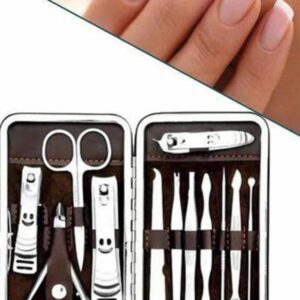 12 Parça Manikür Pedikür Seti Özel Deri Çanta El Ayak Bakımı Akne ve Sivilce Temizleme