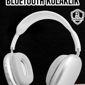 P9 Plus Kablosuz Kulak Üstü Bluetooth Kulaklık Beyaz Yüksek Ses Kaliteli