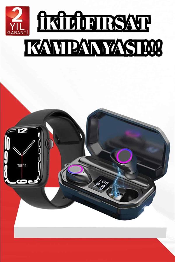 2025 Model Akıllı Saat ve Bluetooth Kulaklık 5.0 Bluetooth Bağlantılı Dokunmatik Ekran - Görsel 2