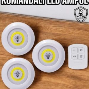 Mutfak Dolap Altı Işığı Uzaktan Kumandalı Yapışkanlı Kablosuz Pilli