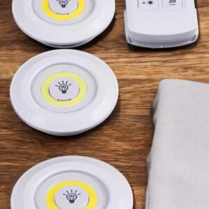 Led Lamba 3'lü Uzaktan Kumandalı Yapışkanlı Beyaz Işık