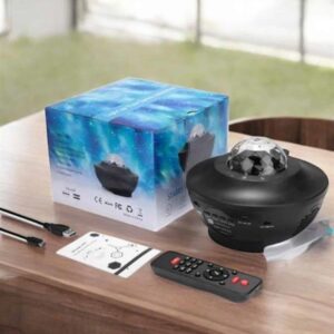 Projektör Yıldız Gece Lambası Disko Topu Bluetooth Bağlantılı Taşınabilir Şarjlı