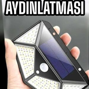 Güneş Enerjili Bahçe Aydınlatma Lambası Solar 100 Led Lamba