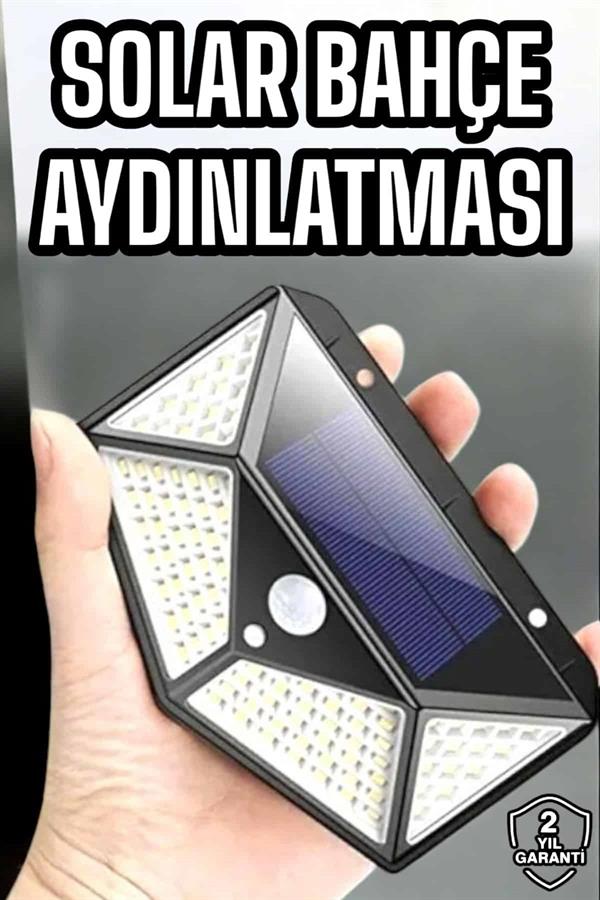 Güneş Enerjili Bahçe Aydınlatma Lambası Solar 100 Led Lamba - Görsel 2