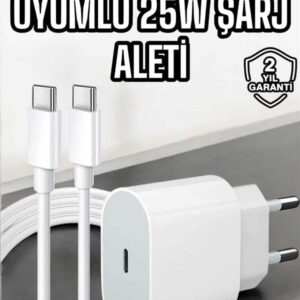 İOS Uyumlu Type-C Girişli Hızlı Şarj 15/15 Pro Max Adaptör ve Kablosu
