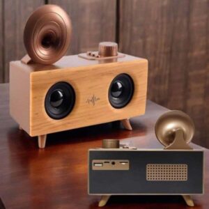 Bluetooth Hoparlör Ahşap Klasik Retro Gramofon Bluetooth Müzik Kutusu