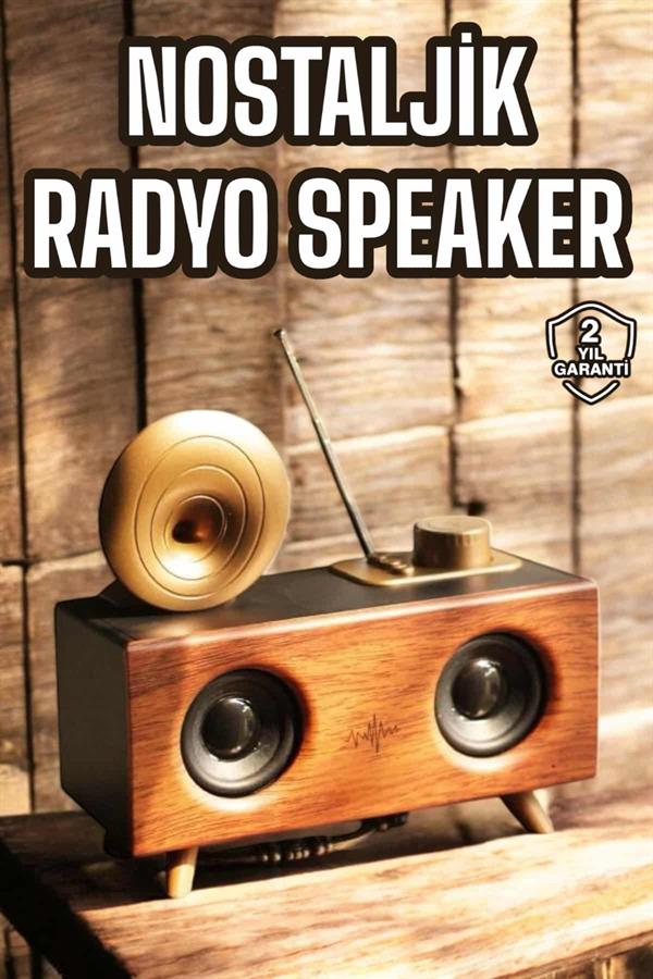 Nostaljik Görünümlü Bluetooth Bağlantılı Speaker - Görsel 2