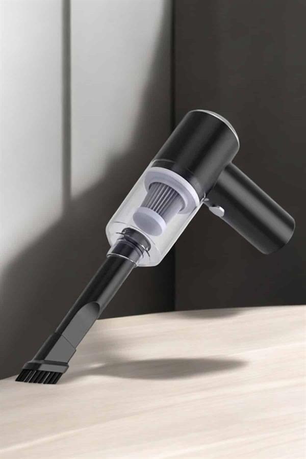 Üflemeli Güçlü Vakumlu Ev Ofis Araç Süpürgesi El Süpürgesi Şarjlı - Görsel 2