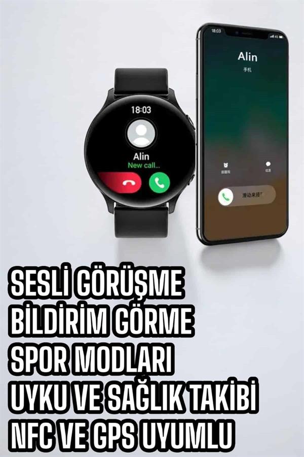Akıllı Saat Çok Fonksiyonlu Sesli Görüşme NFC Uyumlu Amoled Ekran - Görsel 3