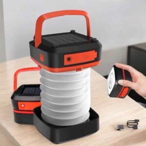 Katlanabilir Kamp Lambası Solar Fener Görünümlü 3 Kademeli Şarjlı