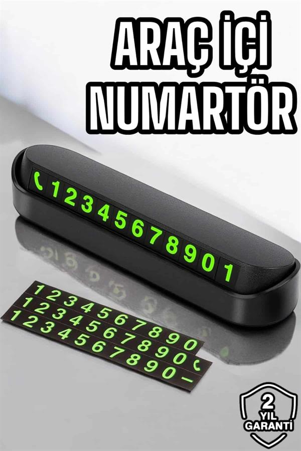 Araba Park Numaratörü Araç İçi Numaralık Değiştirilebilir Çevirmeli Mini - Görsel 2