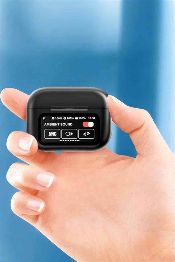 Bluetooth Kulaklık Kablosuz Ekranlı ANC/ENC Destekli Dokunmatik - Görsel 4