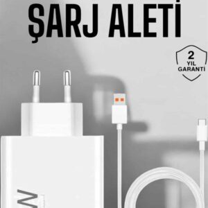 Şarj Aleti 67W Hızlı Şarj Turbo Type-C Uyumlu Şarj Adaptörü Kablosu