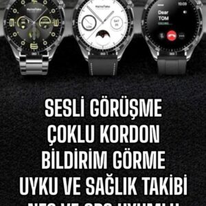 Akıllı Saat Titreşimli Amoled Ekran Uyku ve Sağlık Takibi Sesli Görüşme