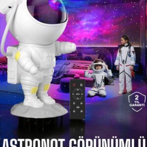 Çocuklara Özel Projeksiyon Astronot Lamba Speaker Sevimli