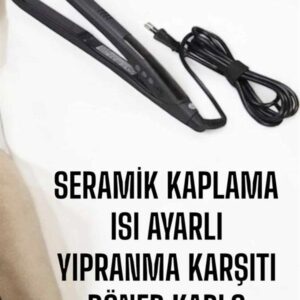 Saç Düzleştirici Isı Ayarlı Döner Kablo Yıpranma Karşıtı