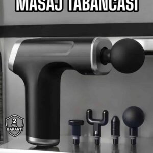 Masaj Tabancası 4 Başlıklı Kas ve Vücut Ağrıları İçin Şarjlı Darbeli