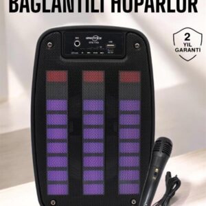 Bluetooth Hoparlör RGB Işıklı USB SD Kart Girişli Taşınabilir