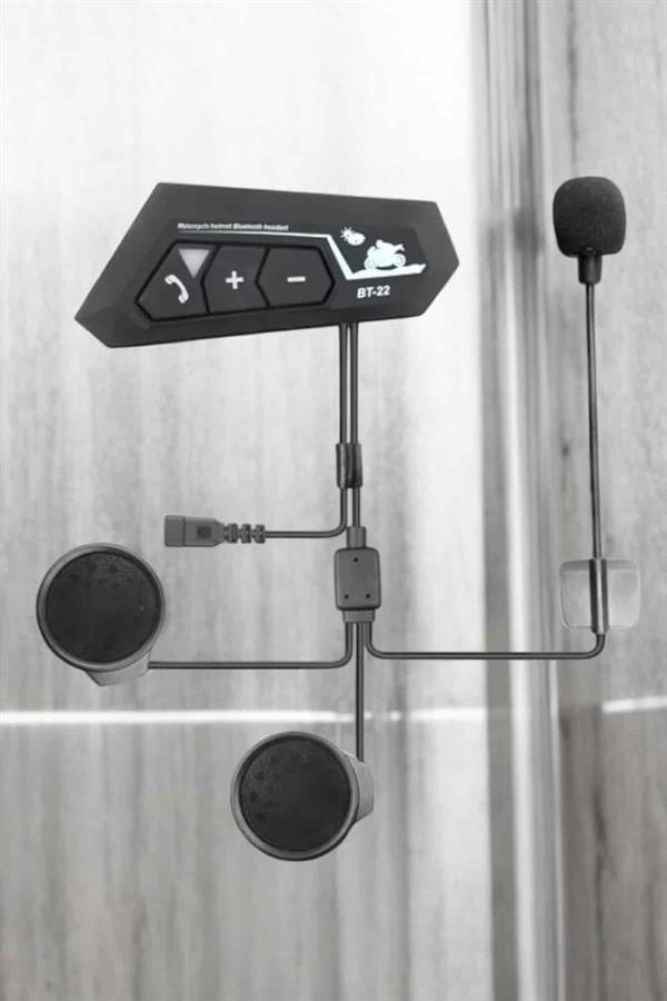 İnterkom Intercom Kask Kulaklık Bt22 Bluetooth Motosiklet Kulaklık 5.0 Bluetooth - Görsel 3