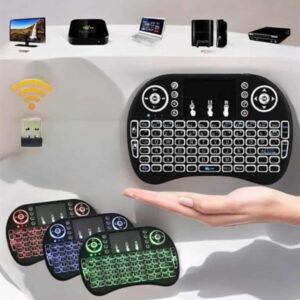 TV Uyumlu Mini Klavye Q Klavye Işıklı Tüm Cihazlara Uyumlu