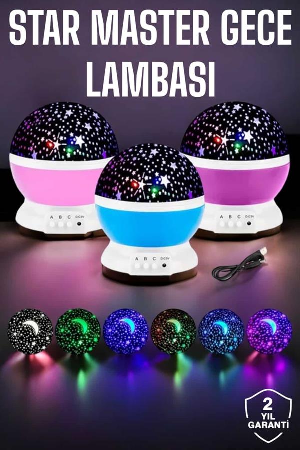 Mavi ve Mor Işıklı Star Master Projeksiyon Lambası - Görsel 2