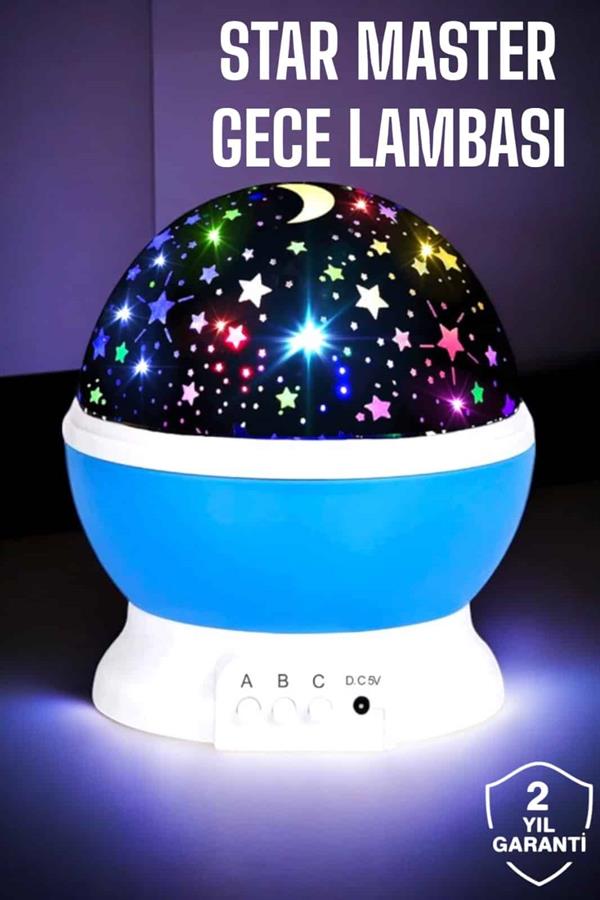 Yıldızlı Gökyüzü Projeksiyon Gece Lambası Hareketli Işık Şovu - Görsel 2