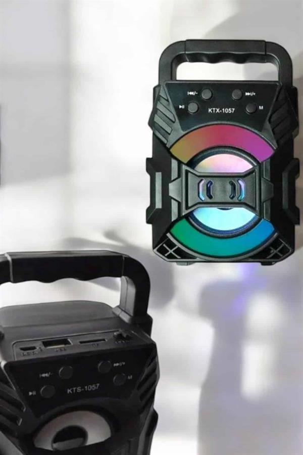 Işıklı Bluetooth Hoparlör Müzik ve Renkli Işık Taşınabiilir - Görsel 5