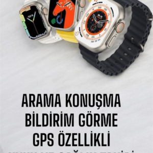 45 MM Gri Kasa Ultra Akıllı Saat Sesli Görüşme Sağlık Takibi Suya Dayanıklı