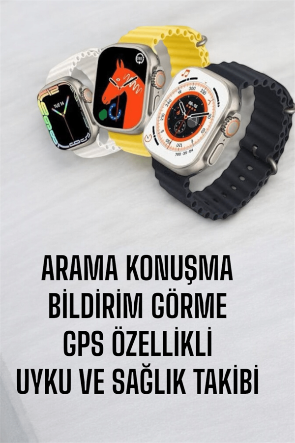 45 MM Gri Kasa Ultra Akıllı Saat Sesli Görüşme Sağlık Takibi Suya Dayanıklı - Görsel 4