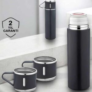 Paslanmaz Çelik 3’lü Termos Seti Vakumlu ve 8 Saat Isı Koruma