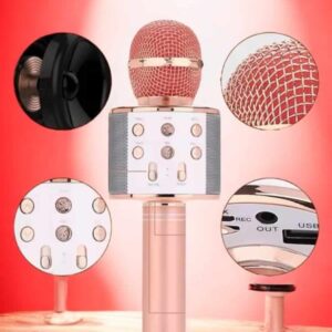 Şarjlı ve Uzun Pil Ömürlü Karaoke Mikrofon USB Bellek Destekli Profesyonel Ses