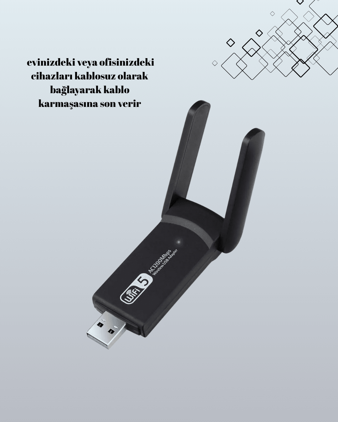AC1200 USB WiFi Adaptör - Görsel 2