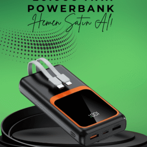 20000 mAh Taşınabilir Powerbank | Çok Kablolu Hızlı Şarj Destekli (22.5W)