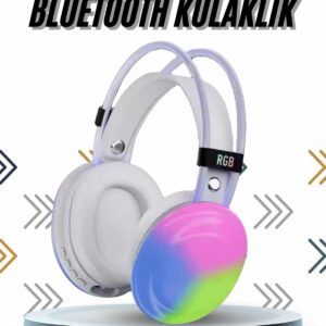 Kablosuz Bluetooth Kulaklık RGB Işıklı Kulak Üstü 5.3 Bluetooth Bağlantılı