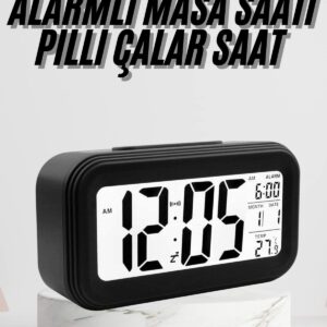 Dijital Masa Saati Termometre Takvim Led Ekran Pilli Ev Ofis Masası