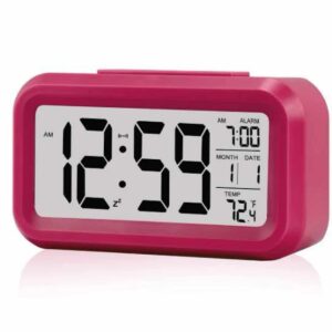 Işıklı Dereceli Masa Ofis Saati Alarmlı Termometre Takvim Çalar Saat