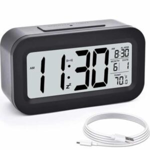 Dijital Masa Saati Takvim Çalar Saat Alarmlı Işıklı Led Ekran Pilli