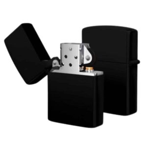 Çakmak Parlak Siyah Zippo Benzinli Çakmak Cep Boy Doldurulabilir