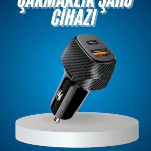 Araç İçi Hızlı Şarj Soketi 38W Oto Çakmaklık Type-C Araba Çakmaklık