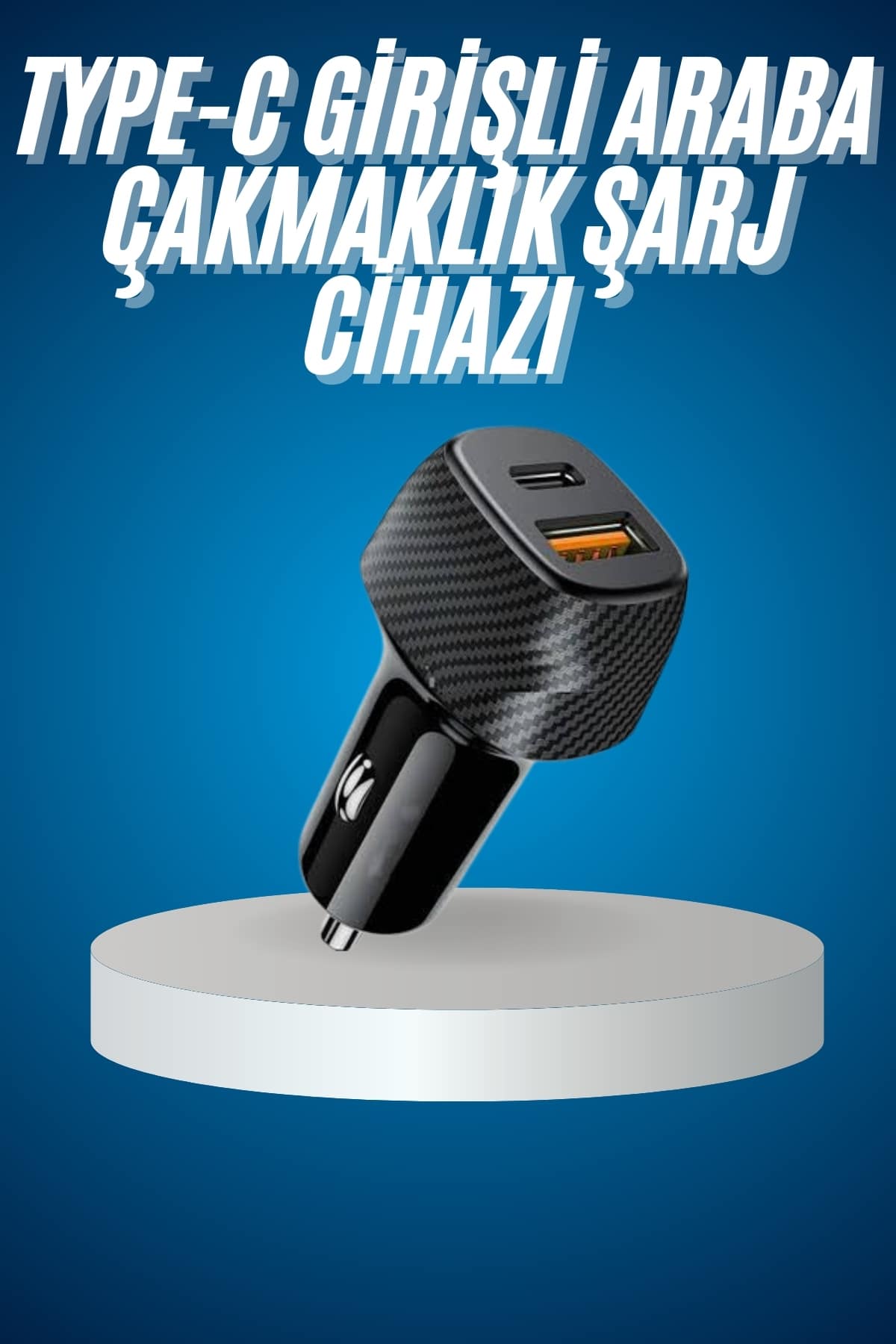 Araç İçi Hızlı Şarj Soketi 38W Oto Çakmaklık Type-C Araba Çakmaklık