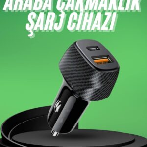 Type-C Girişli Araba Çakmaklık Şarj Cihazı 38W Oto Çakmaklık