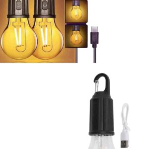 3 Farklı Mod LED'li Şarjlı Asma Kancalı Kamp Lambası Taşınabilir Ampul