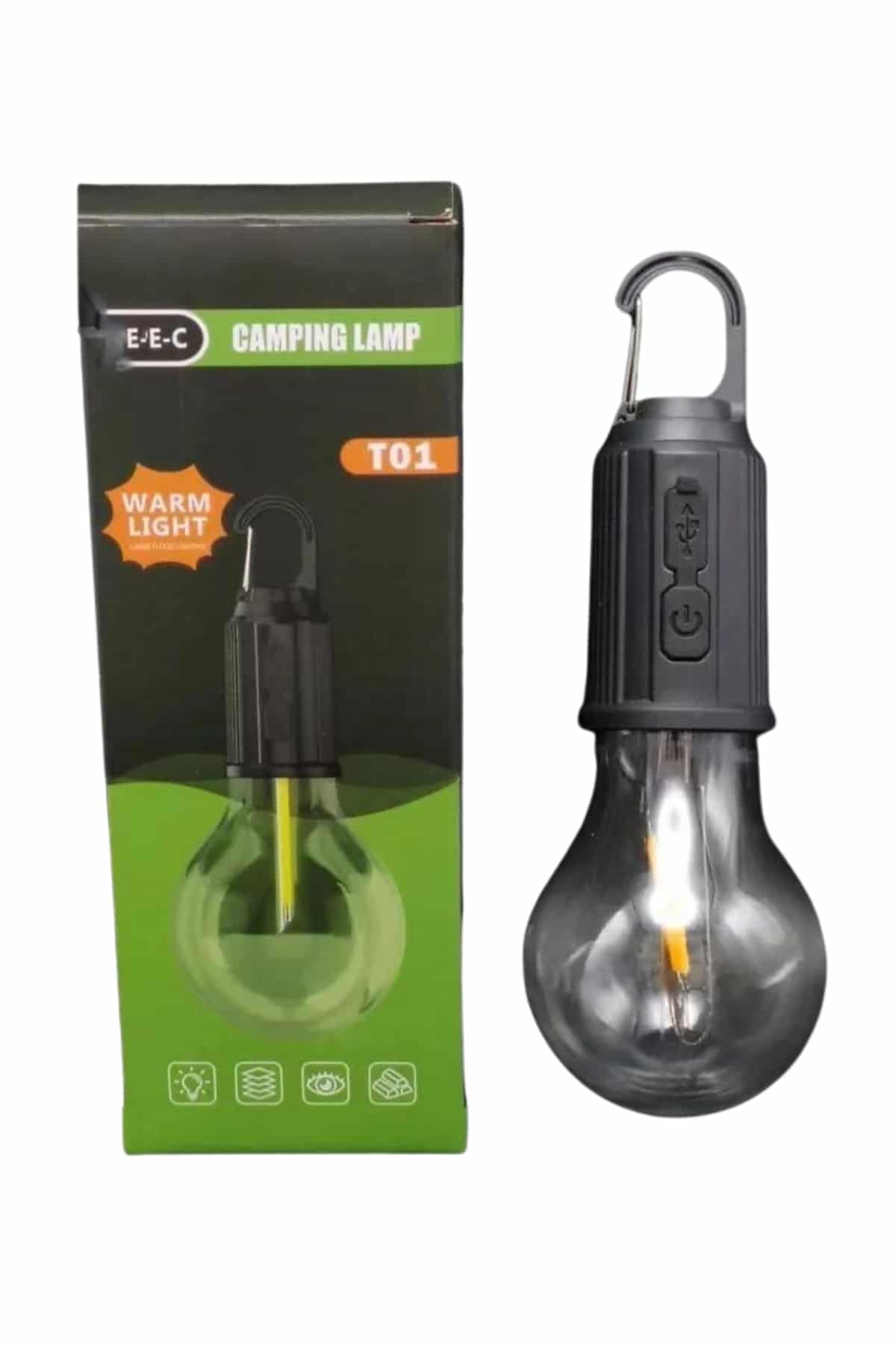 Şarjlı Dekoratif Kamp Lambası Askılı Ampul Led Işık Type-C Girişli - Görsel 3