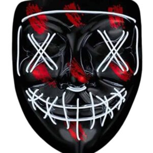 Hallowen Parti Maskesi Neon Led Işıklı Maske 3 Modlu Cadılar Bayramı Maskesi