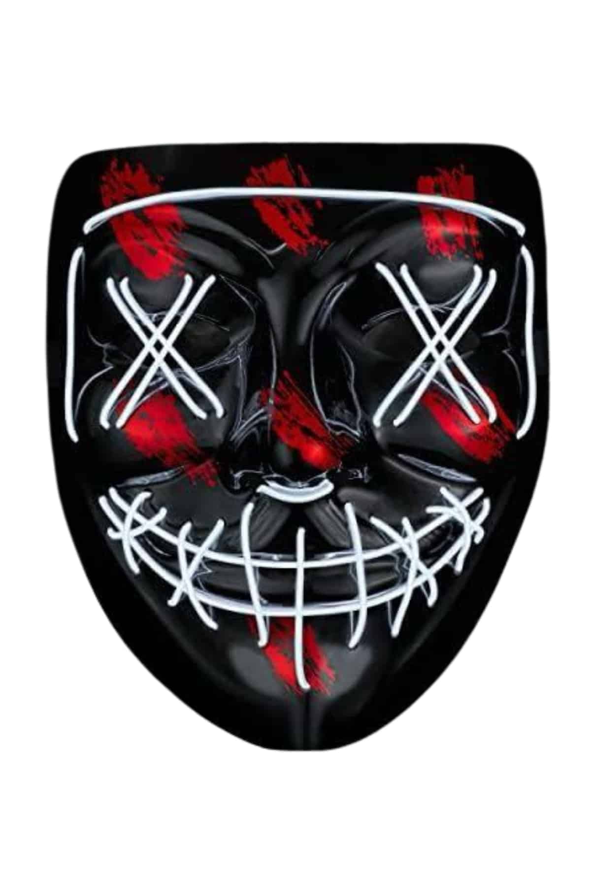 Hallowen Parti Maskesi Neon Led Işıklı Maske 3 Modlu Cadılar Bayramı Maskesi - Görsel 2