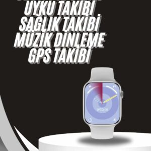 Akıllı Saat Gümüş Kasa Bluetooth Kulaklık Hediyeli Çok Fonksiyonlu İkili Set