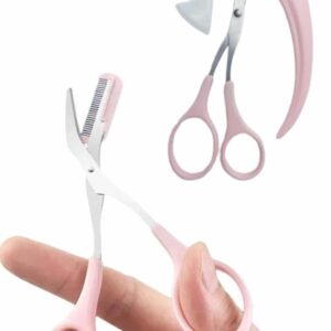 2'li Kaş Bakım Seti Taraklı Kaş Makası Ve Kaş Usturası Kaş Şekillendirici