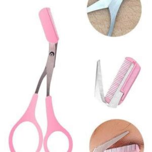 2'li Kaş Bakım Seti Taraklı Kaş Makası Ve Kaş Usturası Kaş Şekillendirici