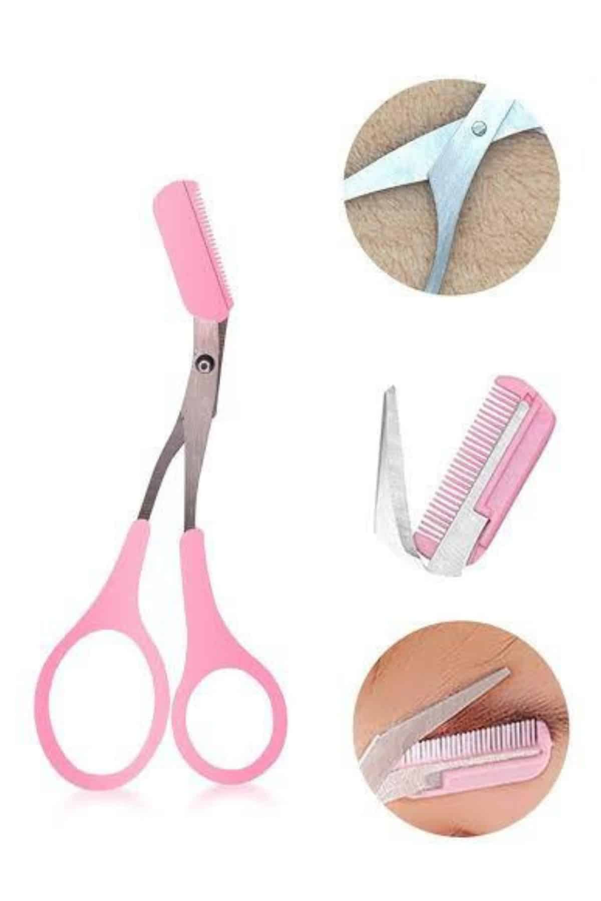 2'li Kaş Bakım Seti Taraklı Kaş Makası Ve Kaş Usturası Kaş Şekillendirici - Görsel 2